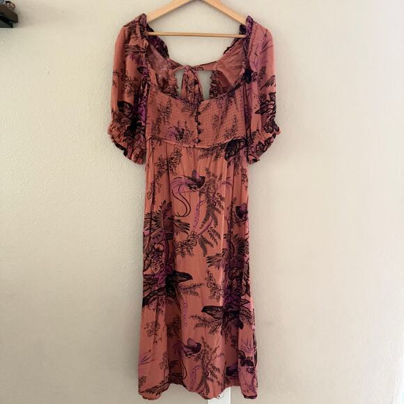 Anthropologie puff-sleeved midi dress in XS - Picture 2 of 12
